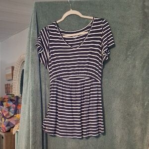 Isabel Maternity by Ingrid & Isabel Navy and White Striped Tee
